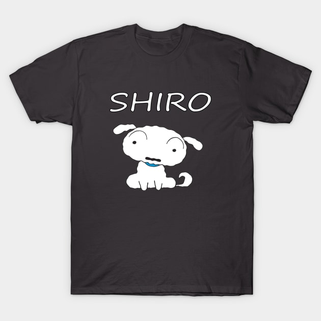 Shiro Shinchan pet dog Crayon Shin chan T-Shirt by LOVILOVI